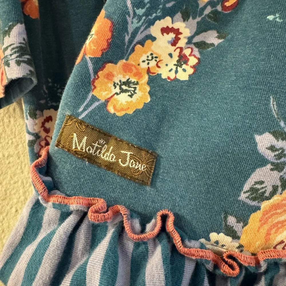 Matilda Jane Blue Floral Kids Dress sz 6 - Picture 3 of 9